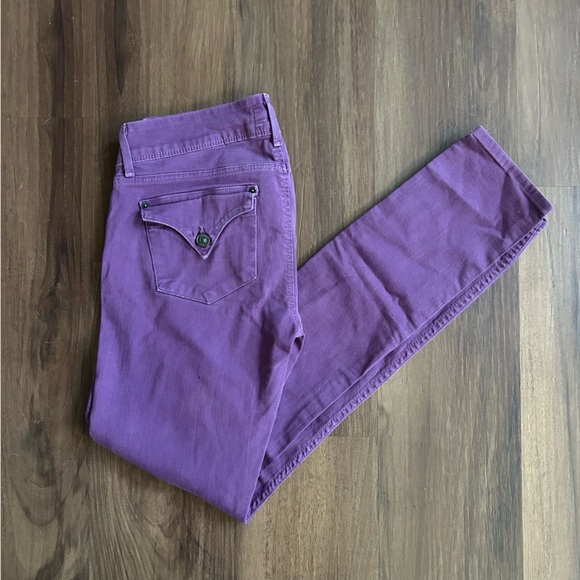 Y2K Hudson Denim Purple Button Pocket Straight Skinny Jean - Picture 11 of 15